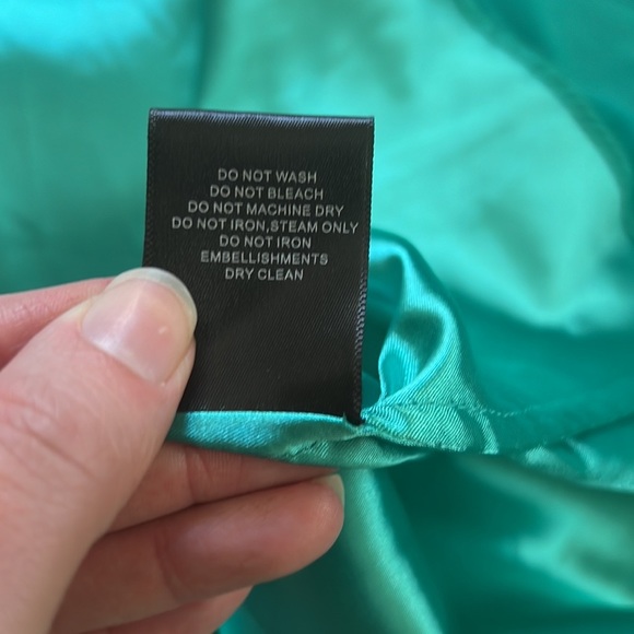 Badgley Mischka for Cache formal gown one shoulder teal turquoise aqua NWT👗 - Picture 13 of 16